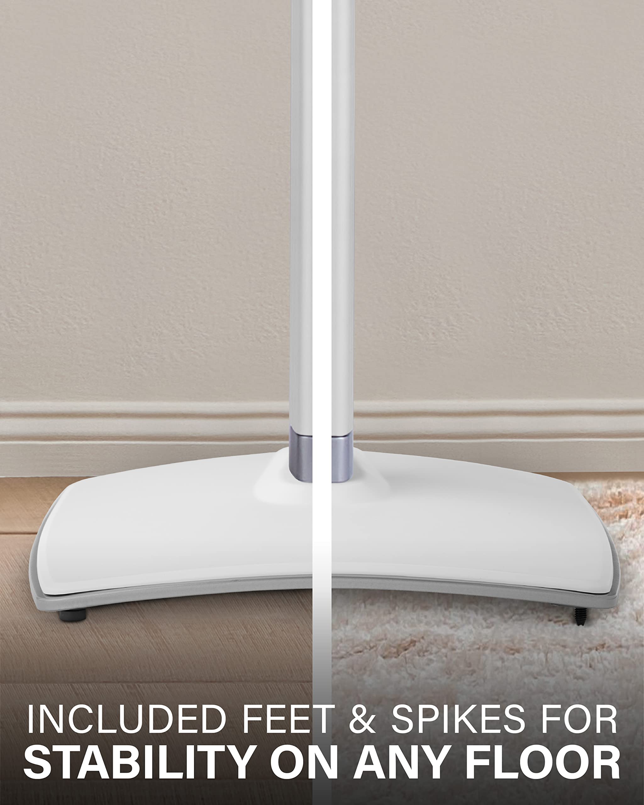 SANUS Adjustable Height Wireless Speaker Stands Designed for Sonos One, One SL, and Play:1 - Tool-Free Adjustment up to 16" and Built-in Cable Management (White) - Image 6