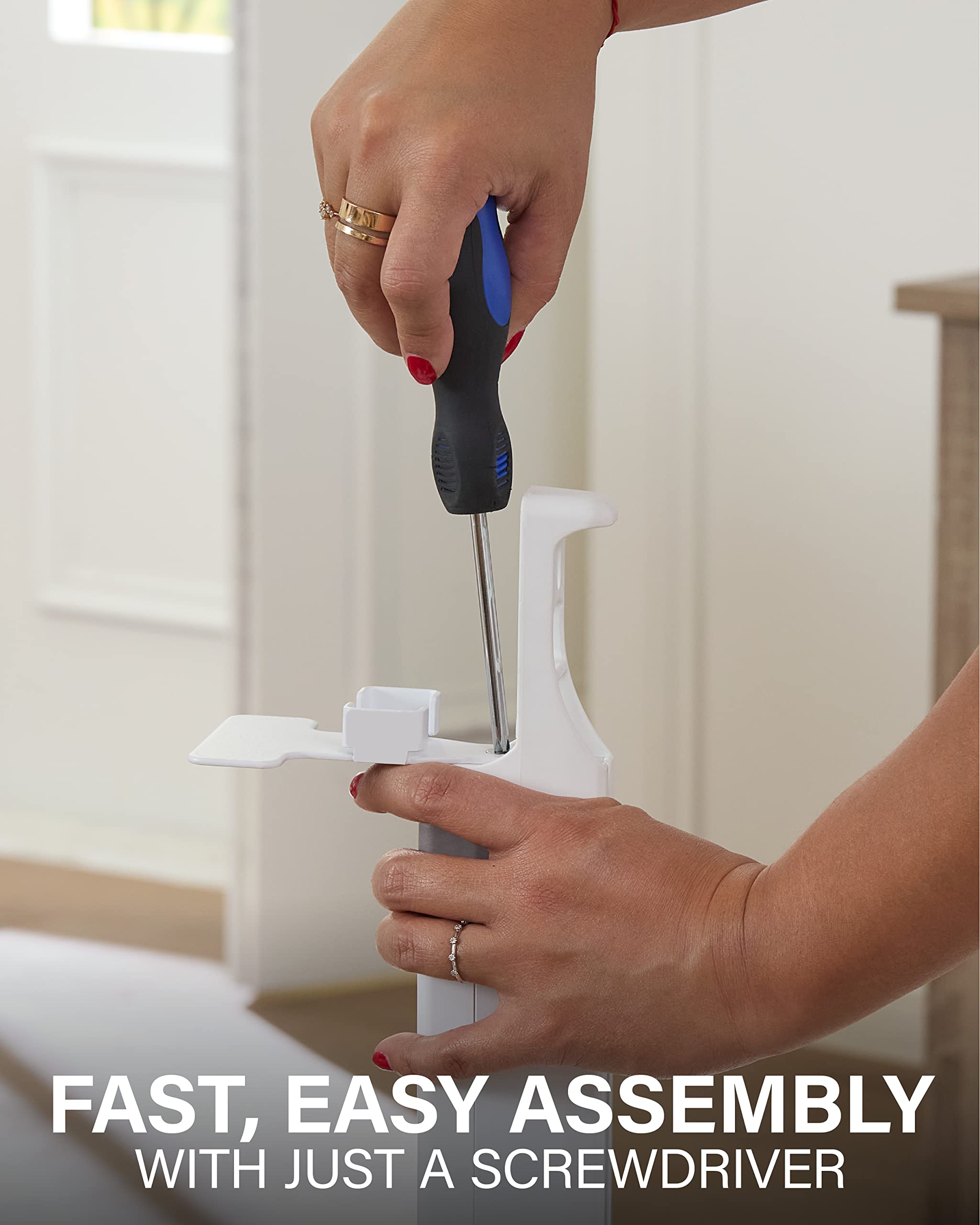 SANUS Adjustable Height Wireless Speaker Stands Designed for Sonos One, One SL, and Play:1 - Tool-Free Adjustment up to 16" and Built-in Cable Management (White) - Image 7