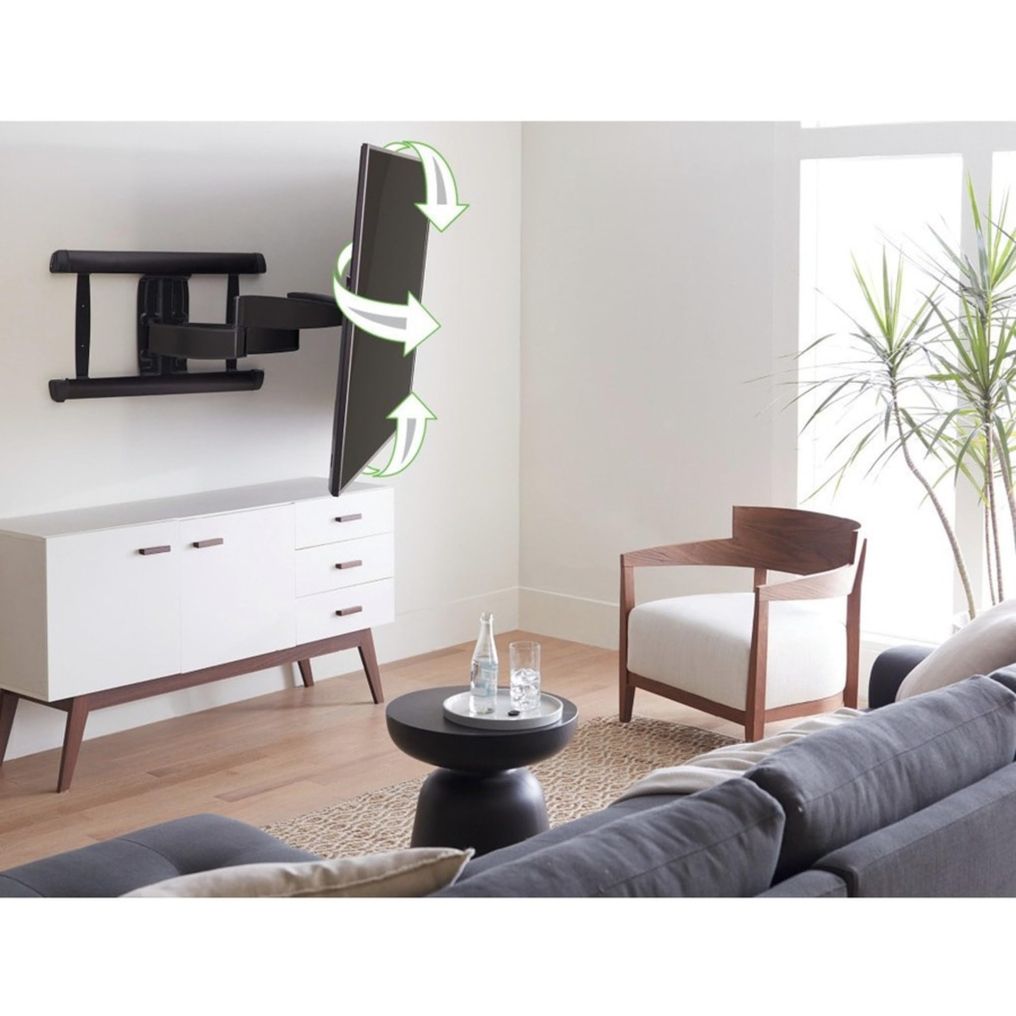 SANUS Advanced Universal Full-Motion Premium TV Wall Mount for 46” to 95” Flat Screen TVs - Features 8º of Tilt & 55º of Swivel, Ideal for Extra Large TVs - UL Listed & Safety Tested - VXF730-B2 - Image 7