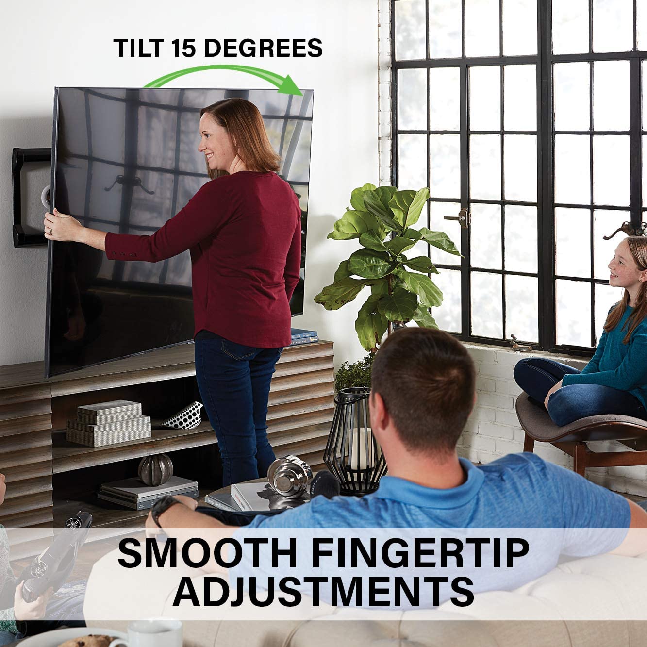 SANUS Extra Large TV Wall Mount Swivel & Tilt - Premium Universal Design fits TVs 37"-90" up to 150 lbs & SANUS Soundbar Mount for Most Soundbars up to 15 lbs - Easy Install & Tool Free Adjustments - Image 4