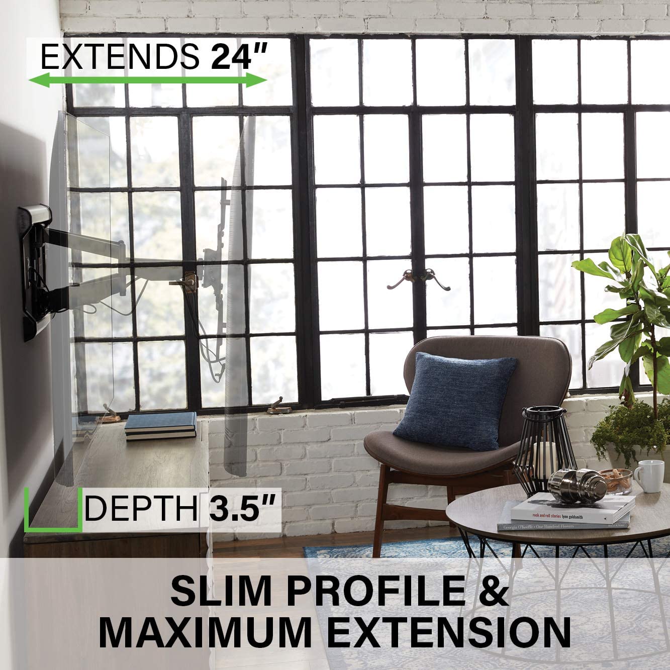 SANUS Extra Large TV Wall Mount Swivel & Tilt - Premium Universal Design fits TVs 37"-90" up to 150 lbs & SANUS Soundbar Mount for Most Soundbars up to 15 lbs - Easy Install & Tool Free Adjustments - Image 5