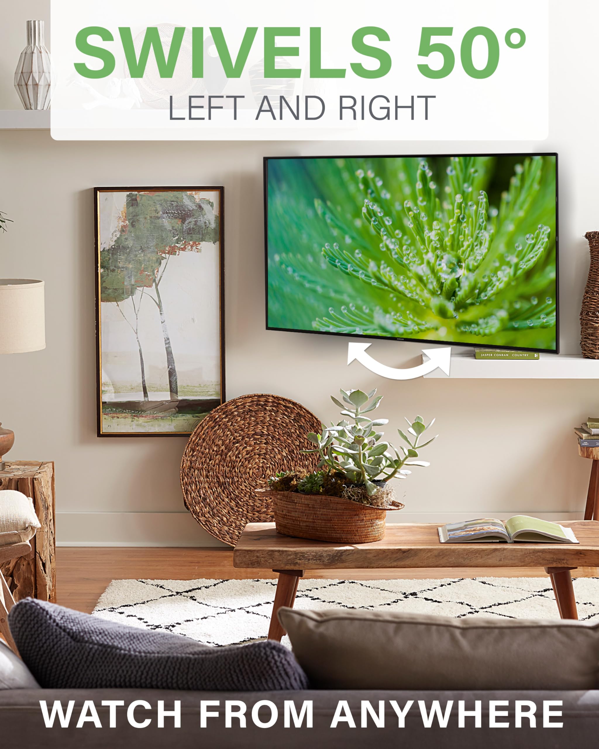 SANUS Full Motion TV Mount - Single Stud 32 to 55 inch TV Wall Mount Tilts, Extends & Swivels - Easy DIY Install Includes All Hardware & Post Install Leveling - Great for Corners - Image 6