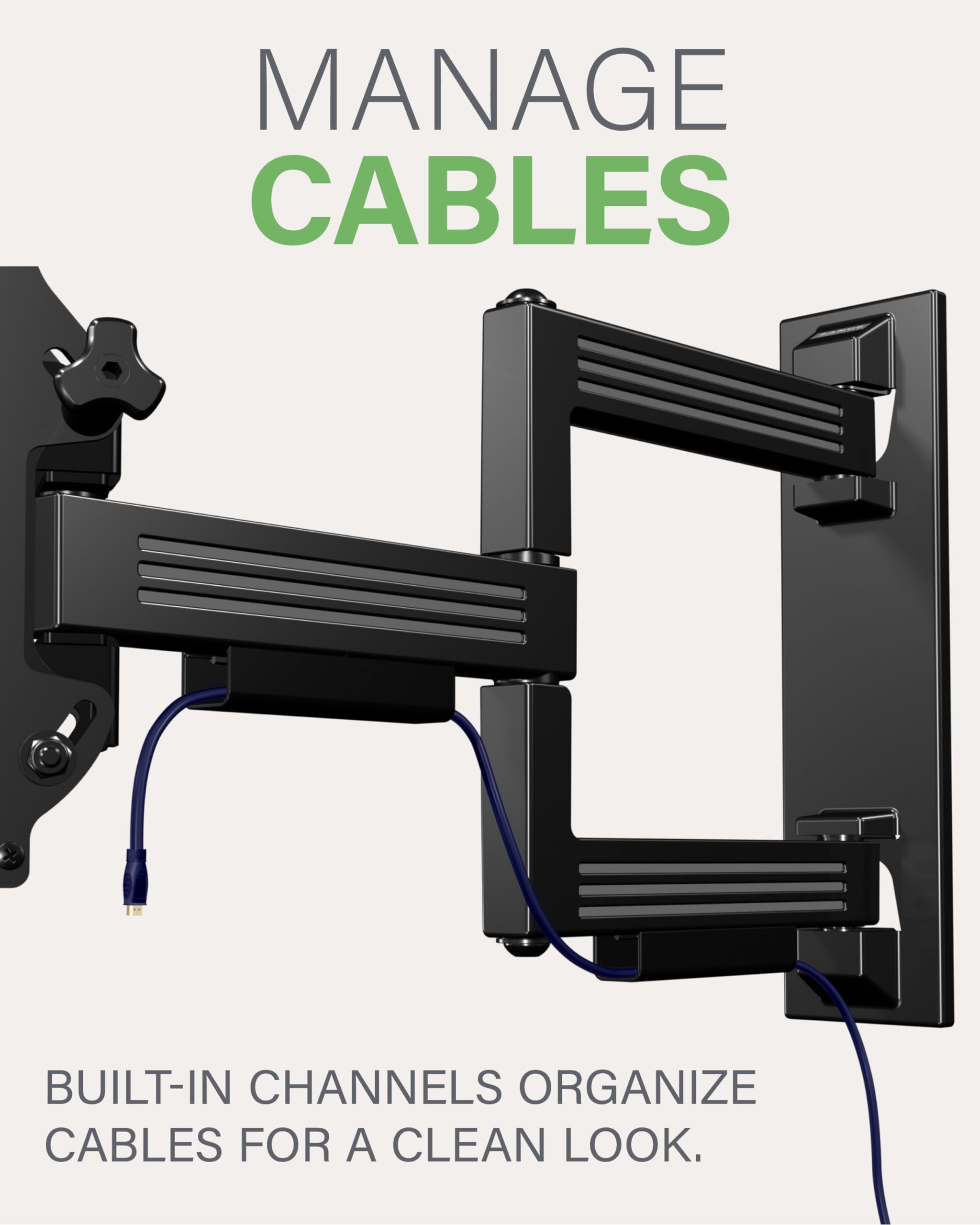 SANUS Full Motion TV Mount - Single Stud 32 to 55 inch TV Wall Mount Tilts, Extends & Swivels - Easy DIY Install Includes All Hardware & Post Install Leveling - Great for Corners - Image 7