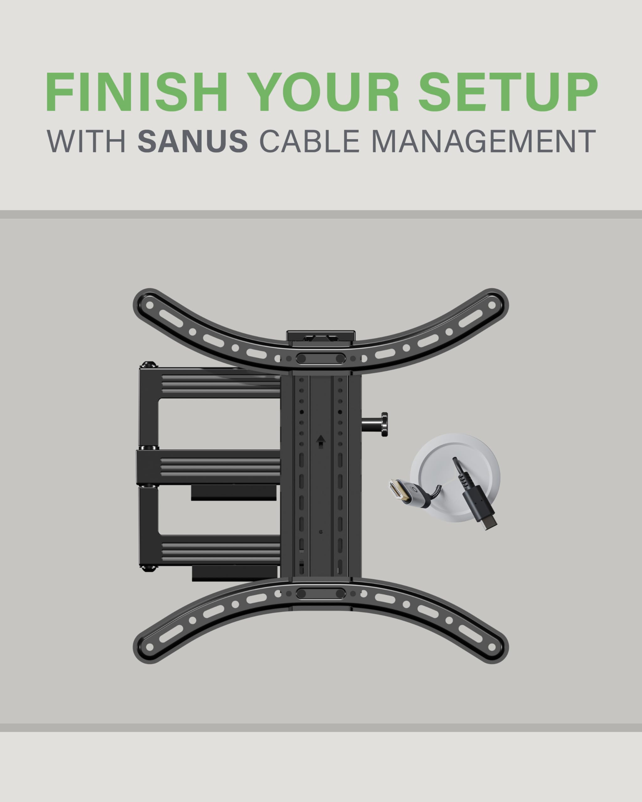 SANUS Full Motion TV Mount - Single Stud 32 to 55 inch TV Wall Mount Tilts, Extends & Swivels - Easy DIY Install Includes All Hardware & Post Install Leveling - Great for Corners - Image 9
