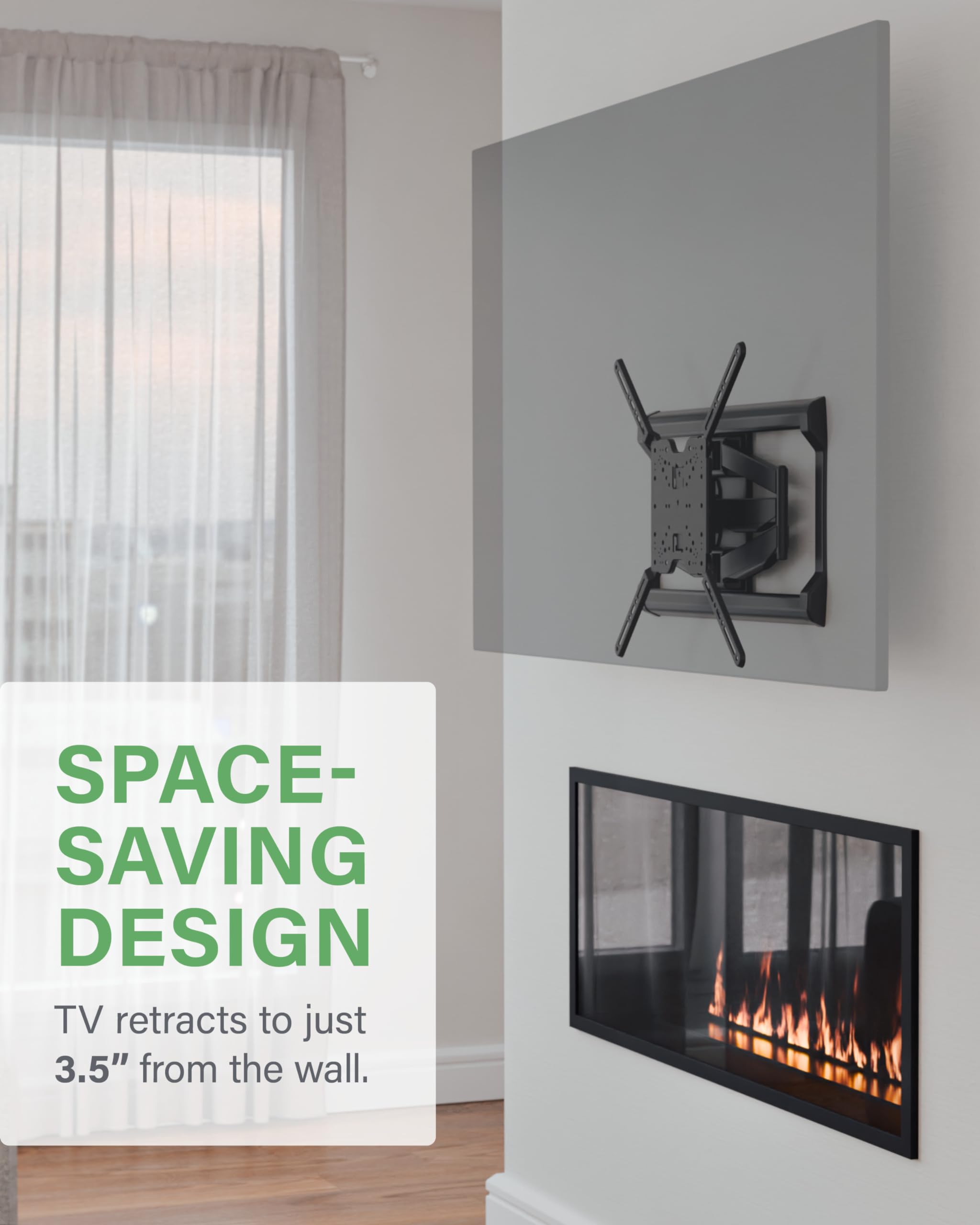 SANUS Full Motion TV Wall Mount for TVs up to 90" - Premium Design Extends 24" with Fingertip Swivel and Tilt - Easy 20 Minute Install - OLF24 - Image 3