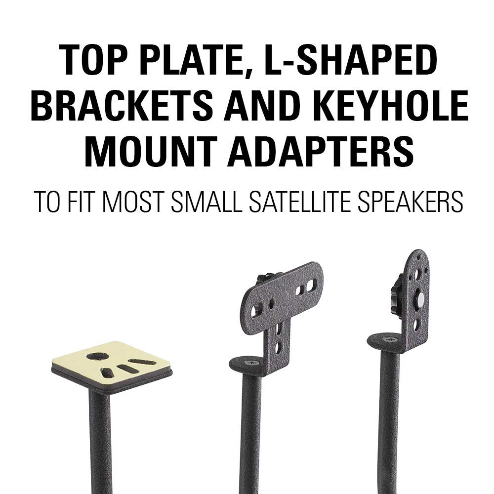 SANUS Height Adjustable Speaker Stands for Home Theater - Durable Design w/Tear Drop Base Fits Speakers up to 4lbs - 13" of Tool-Free Height Adjustment - Easy DIY Assembly - Image 3