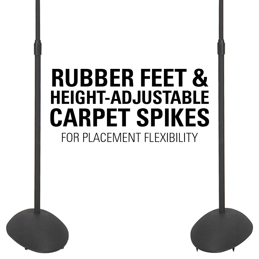 SANUS Height Adjustable Speaker Stands for Home Theater - Durable Design w/Tear Drop Base Fits Speakers up to 4lbs - 13" of Tool-Free Height Adjustment - Easy DIY Assembly - Image 5