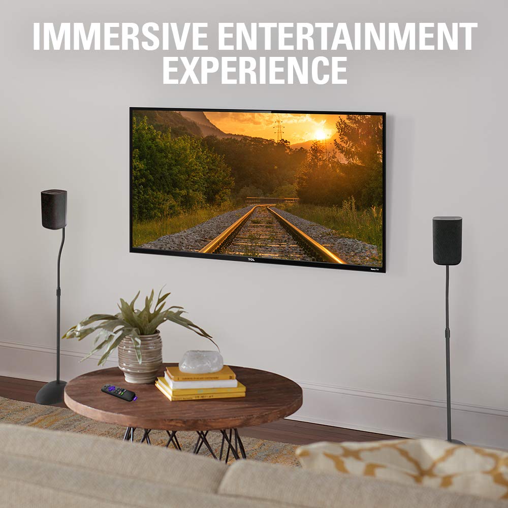 SANUS Height Adjustable Speaker Stands for Home Theater - Durable Design w/Tear Drop Base Fits Speakers up to 4lbs - 13" of Tool-Free Height Adjustment - Easy DIY Assembly - Image 7