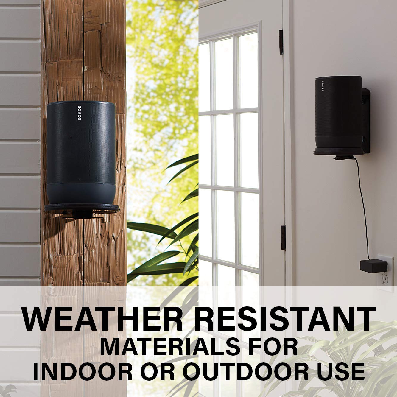 Sanus Indoor & Outdoor Mount Designed for Sonos Move & Sonos Move 2 Speaker - Save Shelf & Table Space -Weather Resistant - WSSMM1-B2 (Black) - Image 3