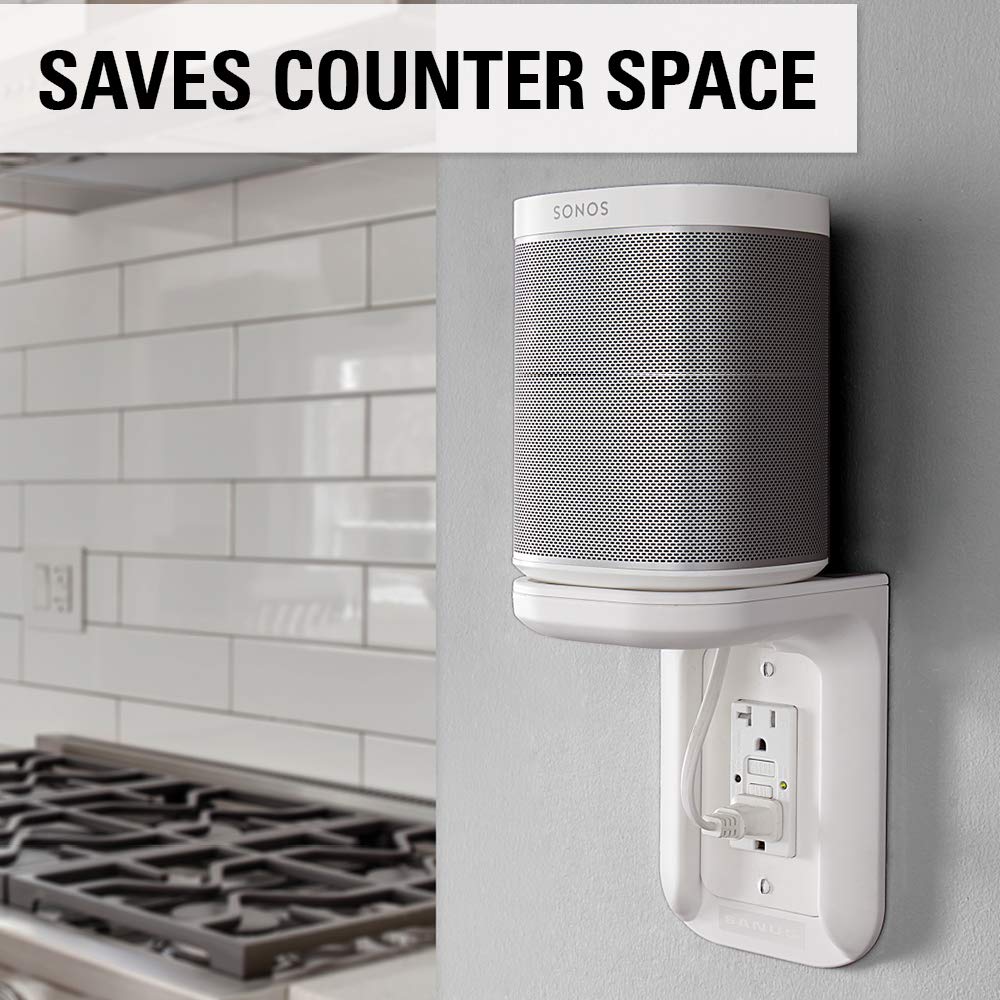 Sanus Outlet Shelf Speaker Mount - Heavy Duty Shelf Holds Devices up to 10 lbs - DIY Install Works with Both Standard & Decora Outlets - Perfect for Sonos & Other Smart Speakers - Image 3