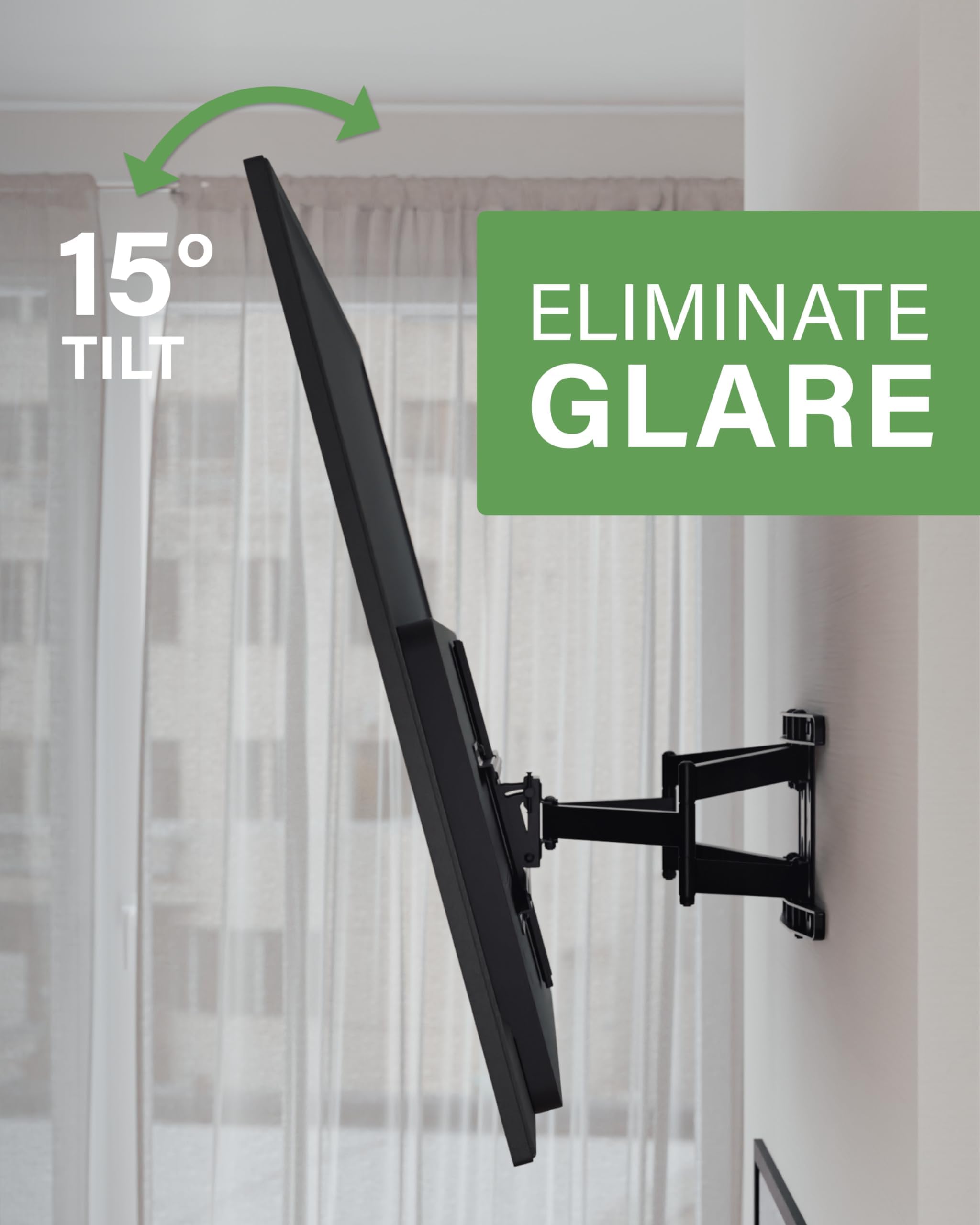 SANUS Premium Full Motion TV Mount for 42"-90" TVs - Sturdy & Smooth Extension, Swivel and Tilt for Big TVs - Universal Design Fits Samsung, LG, Vizio, TCL & More - Easy Installation -OLF22 - Image 4