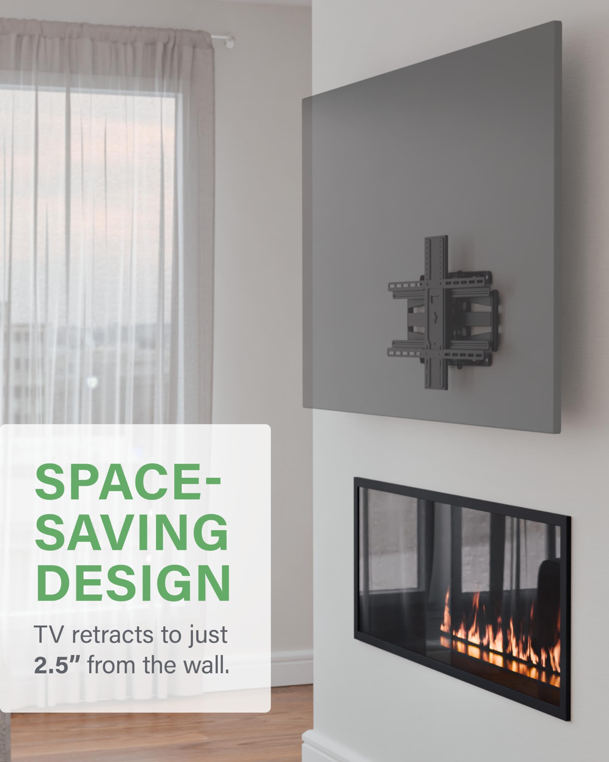 SANUS Premium Full Motion TV Mount for 42"-90" TVs - Sturdy & Smooth Extension, Swivel and Tilt for Big TVs - Universal Design Fits Samsung, LG, Vizio, TCL & More - Easy Installation -OLF22 - Image 7