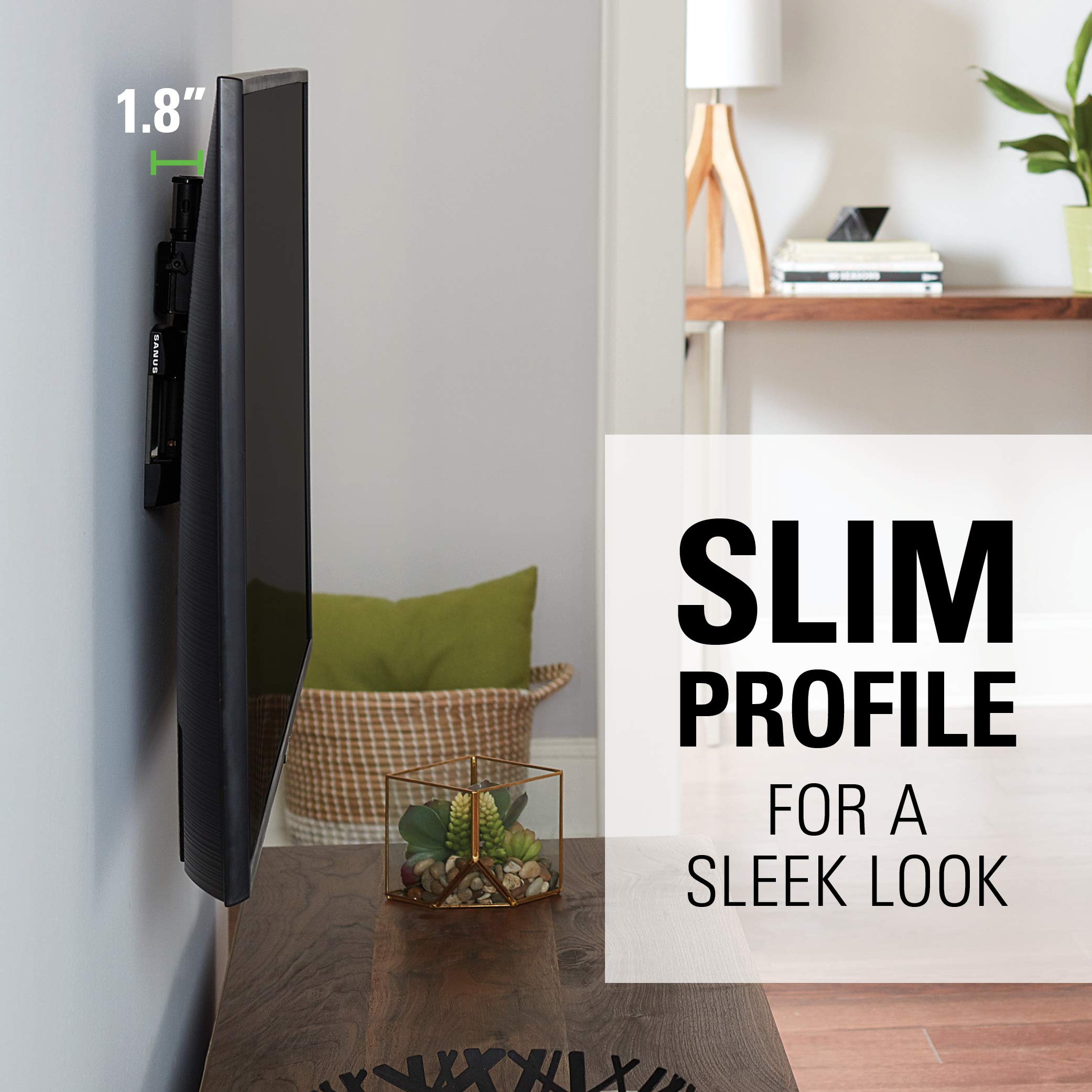 Sanus Premium Full Motion TV Wall Mount for 19" - 40" TVs - Stainless Steel Finish with FluidMotion Design for Smooth Extension, Swivel and Tilt- Low Profile TV Bracket with Easy 3 Step Install - Image 5