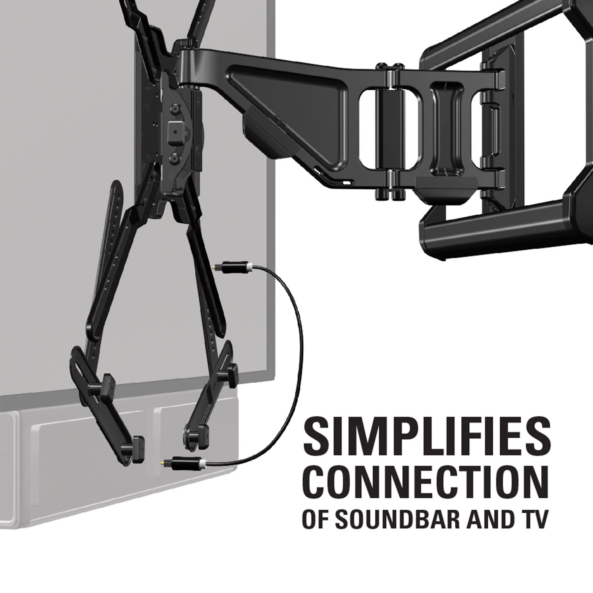 SANUS Extra Large TV Wall Mount Swivel & Tilt - Premium Universal Design fits TVs 37"-90" up to 150 lbs & SANUS Soundbar Mount for Most Soundbars up to 15 lbs - Easy Install & Tool Free Adjustments - Image 8