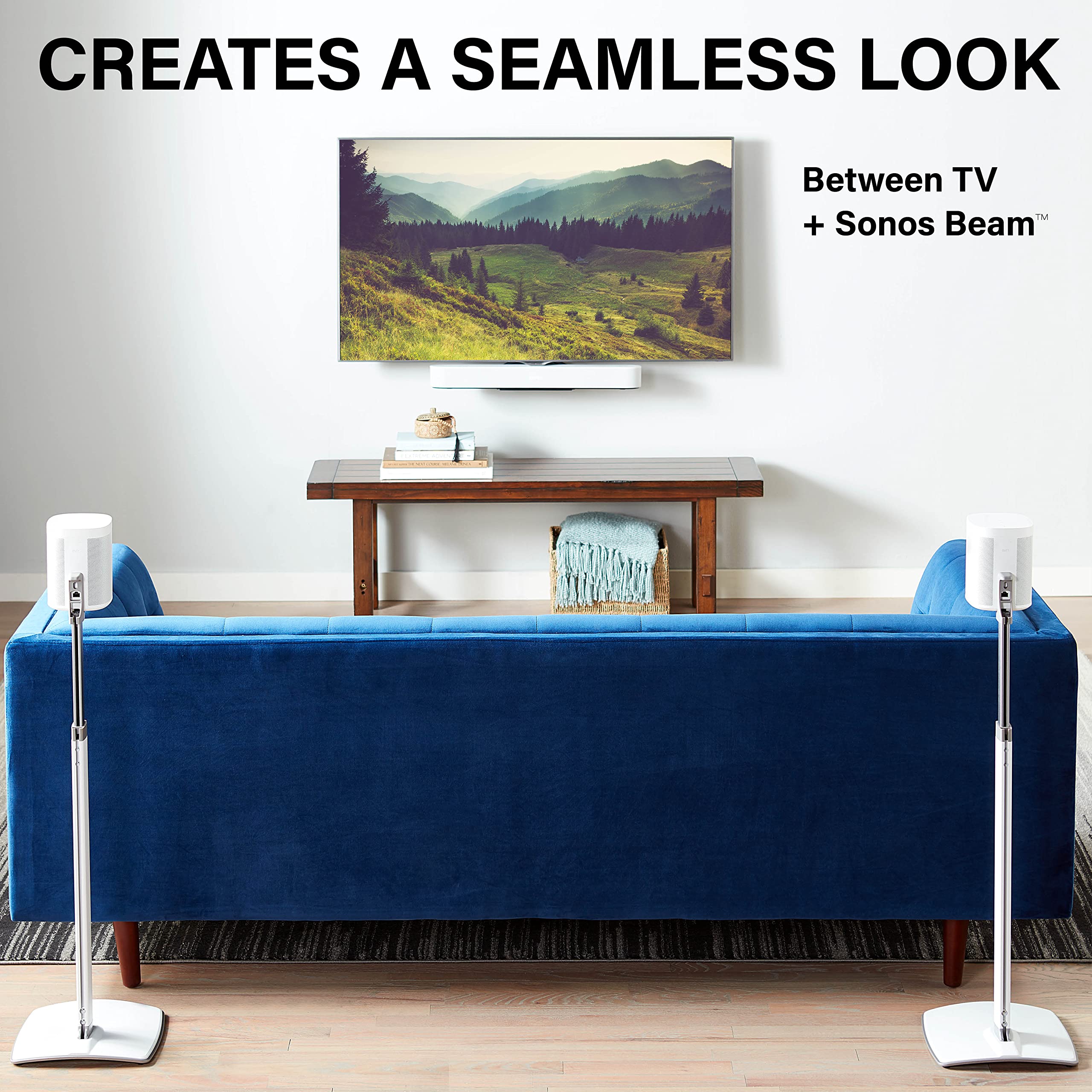 SANUS Soundbar Mount for Sonos Beam Gen 1 & 2 - Height Adjustable up to 12" & Designed to Work with Any TV - Custom Fit to Sonos Beam Gen 1 & 2 for Optimal Audio Performance - Image 6