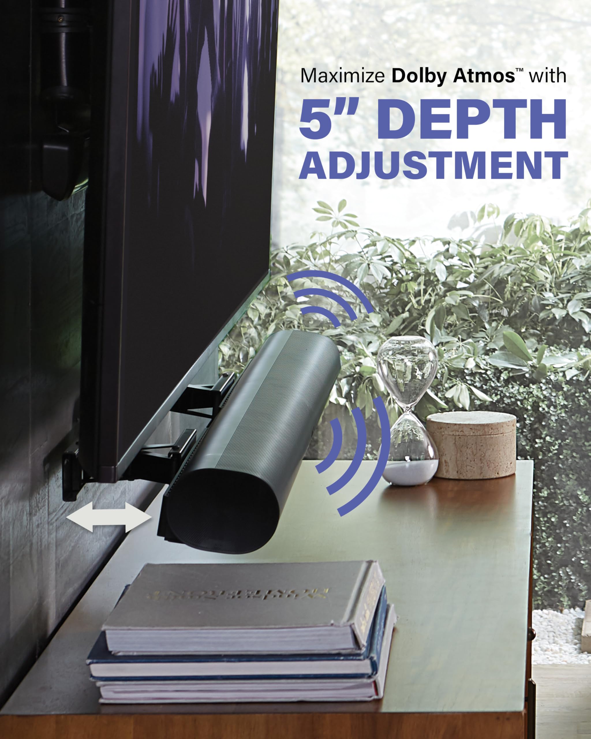 SANUS Soundbar TV Mount for Sonos Arc & Sonos Arc Ultra Soundbar – Depth Adjustable for Dolby Atmos – Universal Mount for TVs 50” to 90” - Image 3