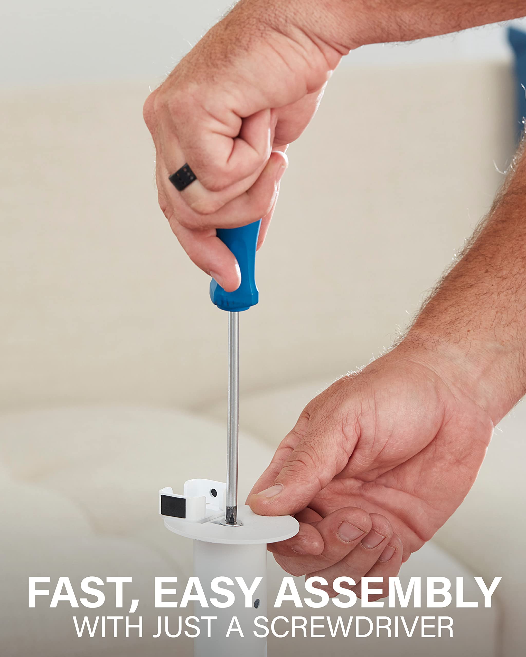 SANUS Speaker Stand for Sonos One, One SL & Play:1 - Premium Fixed Height Speaker Stands w/Built-in Cable Channels & Easy 3-Step Install – White, Single - Image 7