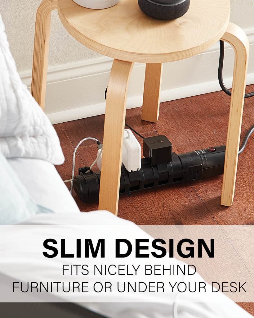 SANUS Surge Protected Power Strip with 6 Rotating and 2 Fixed outlets - Image 4