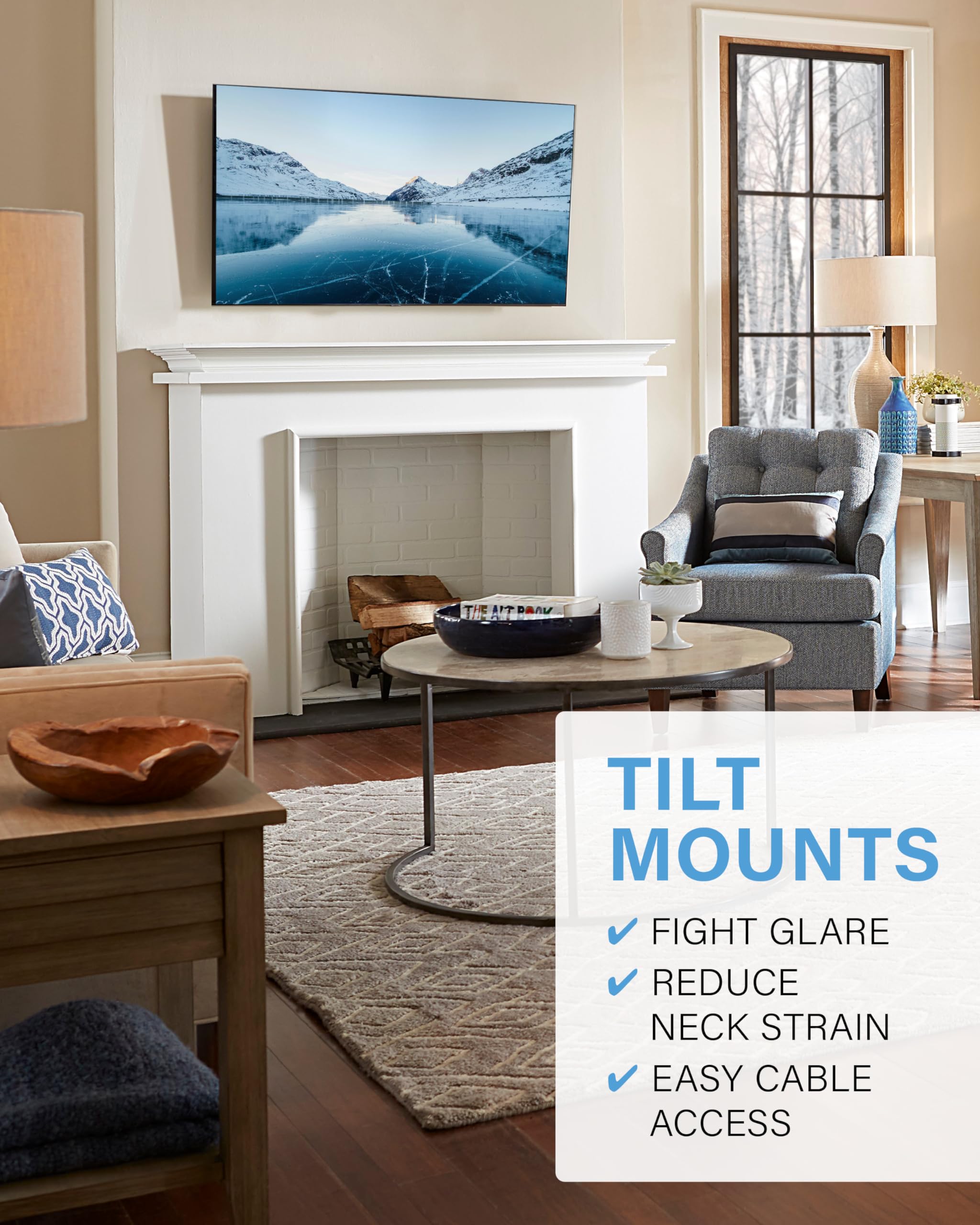 SANUS Tilting TV Mount - Universal 32 to 55 inch TV Wall Mount w/Low Profile Design - Easy DIY Install Includes Lateral Shift & All Hardware - Image 3