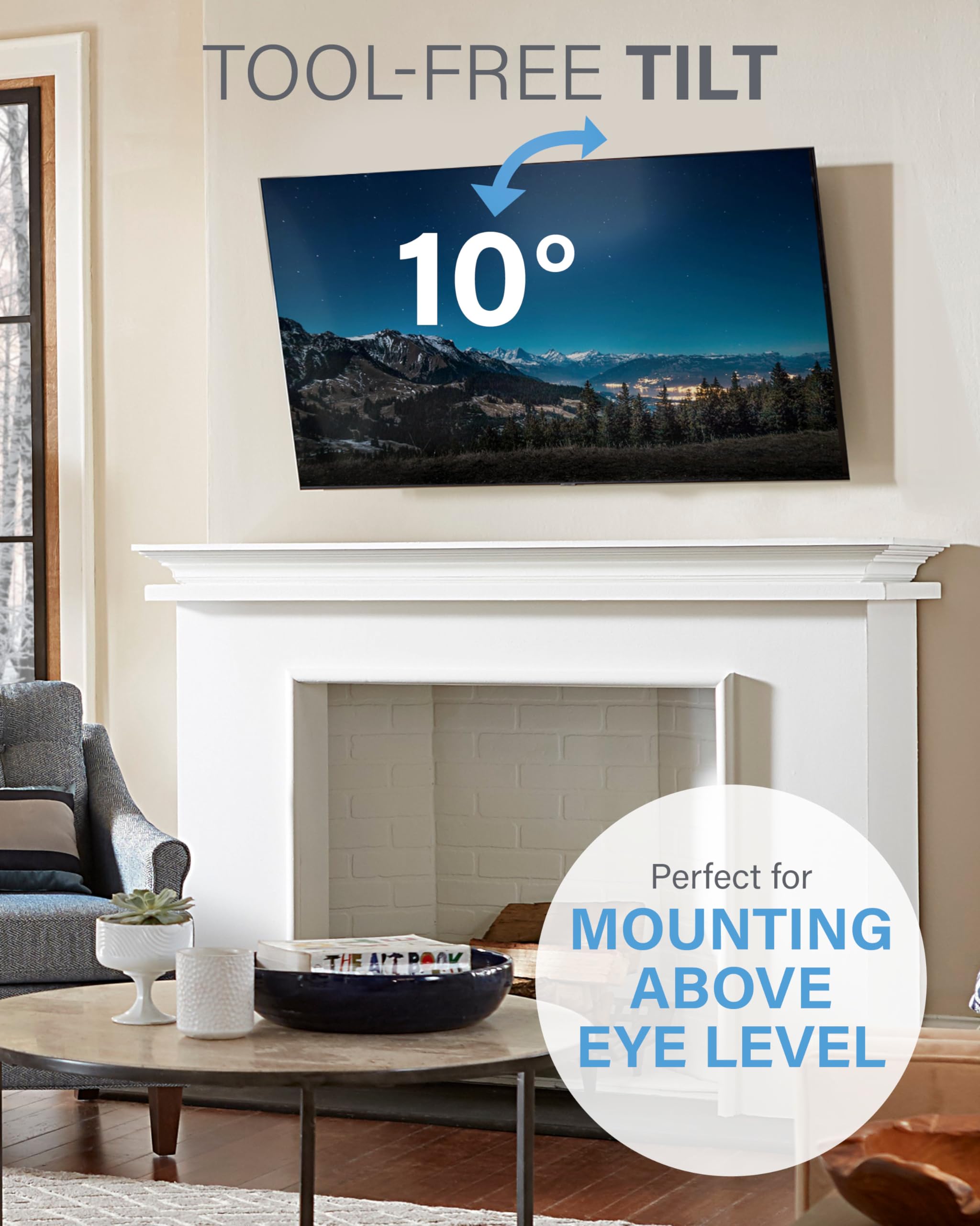 SANUS Tilting TV Mount - Universal 32 to 55 inch TV Wall Mount w/Low Profile Design - Easy DIY Install Includes Lateral Shift & All Hardware - Image 6