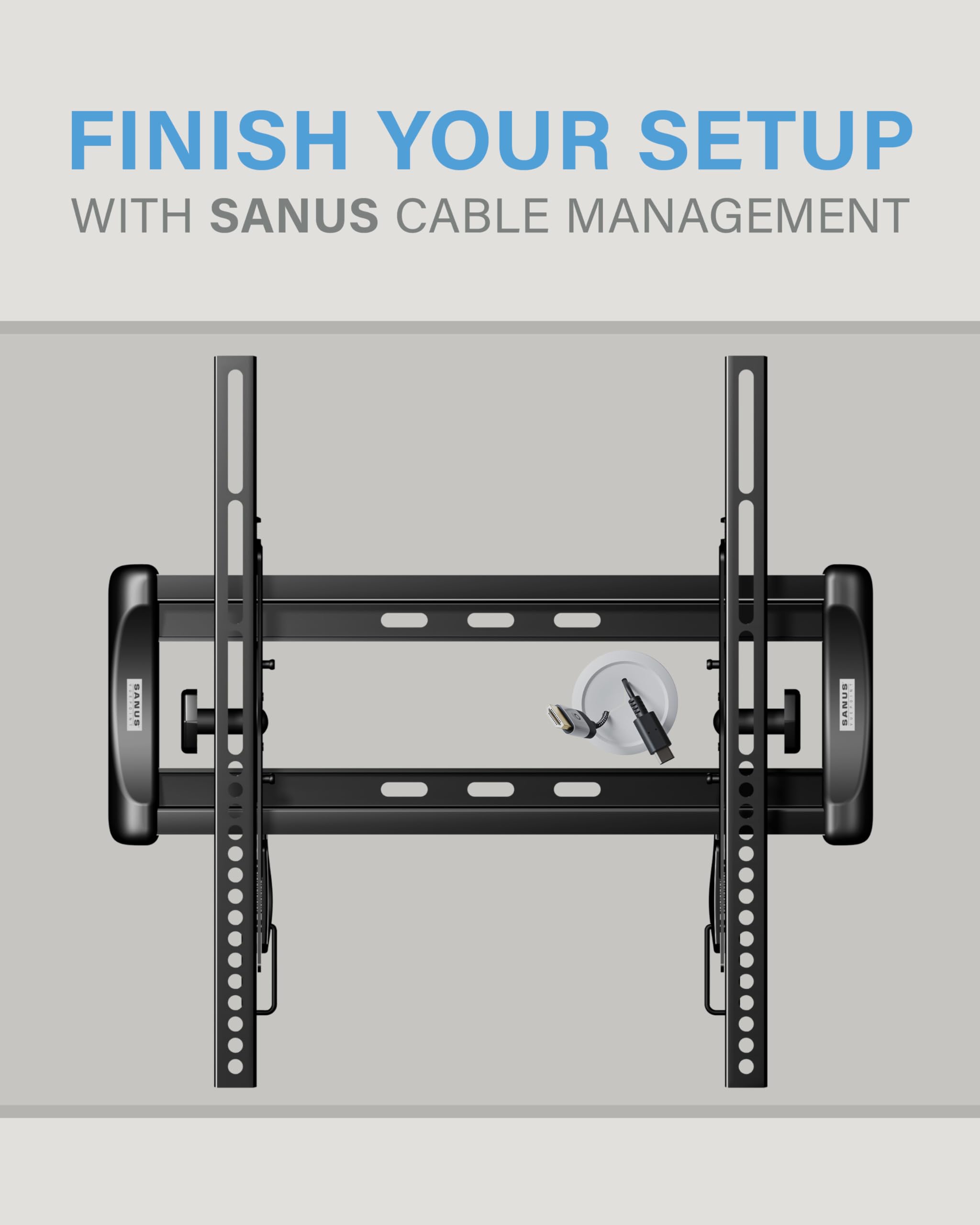 SANUS Tilting TV Mount - Universal 32 to 55 inch TV Wall Mount w/Low Profile Design - Easy DIY Install Includes Lateral Shift & All Hardware - Image 9