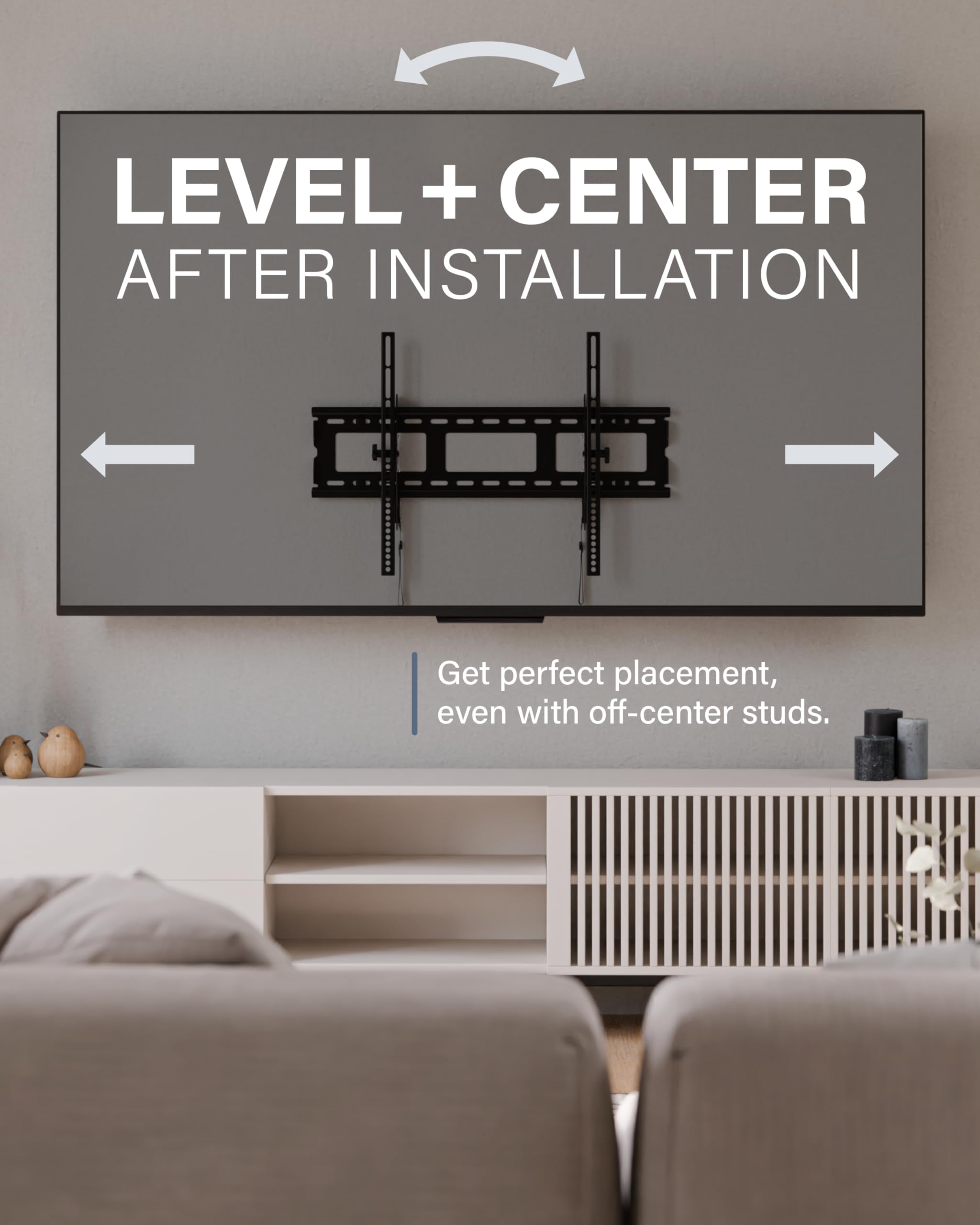 SANUS Tilting TV Wall Mount Bracket for 37" to 80" Displays up to 130lbs- Universal Low Profile Design w/ 10 Degree Tilt - Premium TV Mount Perfect for OLED & QLED - Image 8