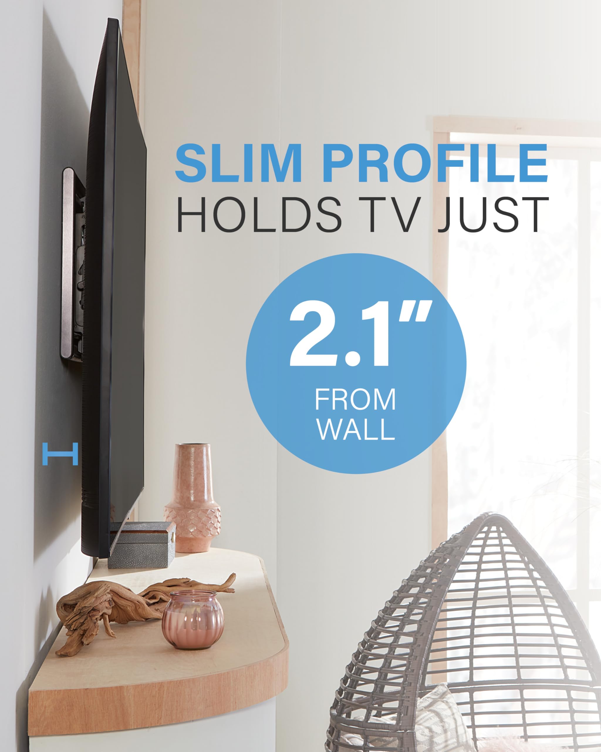 SANUS Tilting TV Wall Mount for 42" to 90" TVs - Low Profile & Universal Design - Fight Screen Glare - Easy 3-Step DIY - Image 5