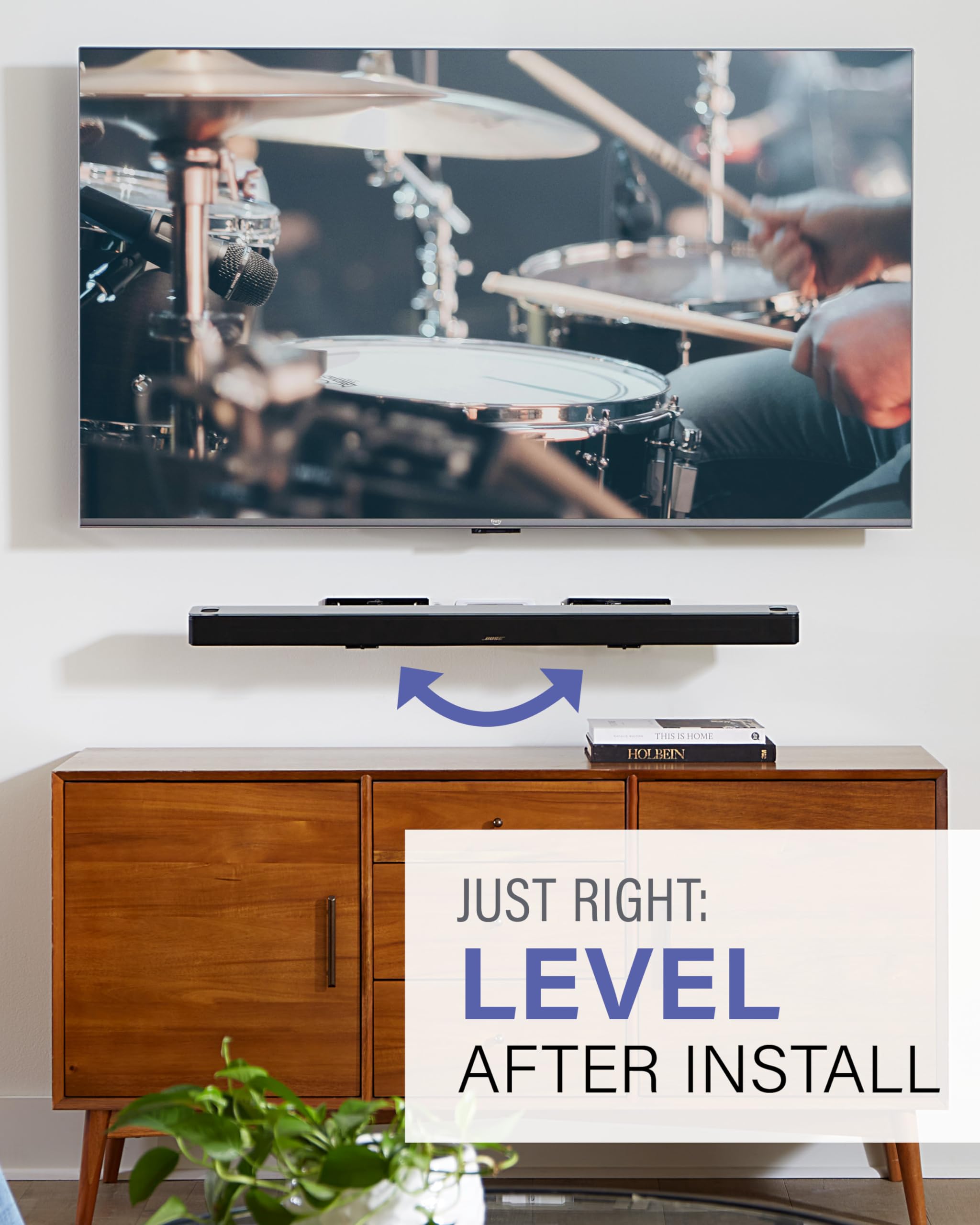 Sanus Universal Extendable Soundbar Wall Mount - Compatible with Most Soundbars, Under TV Speaker Mounts for an Easy & Secure Installation of Your Soundbar - Image 8