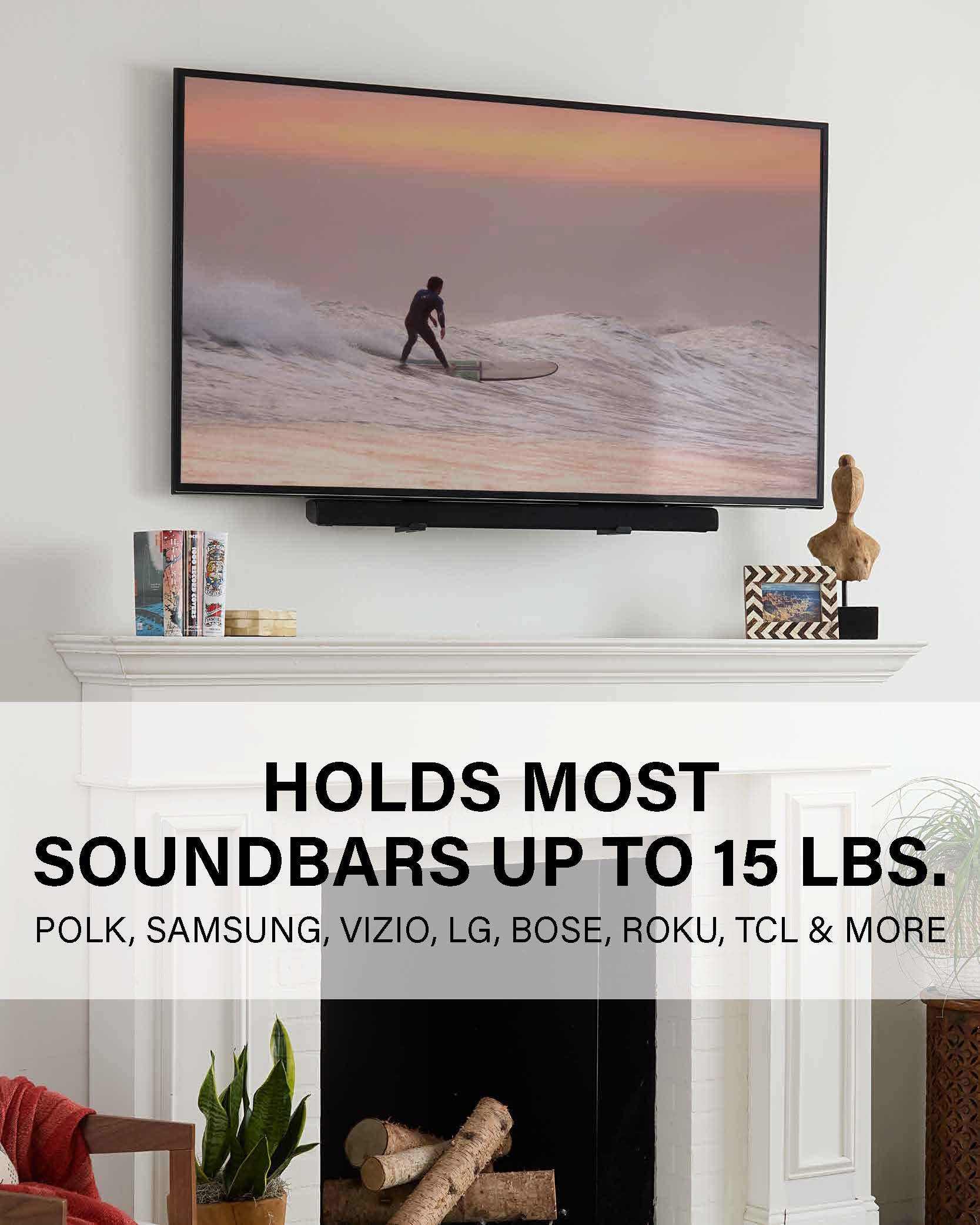 SANUS Universal Soundbar TV Mount Kit for Mounting Soundbars Under TV - Fits Most Sound Bars Up to 15 Lbs - Easy Install & Full Motion Capability - SOA-SBM2 - Image 3
