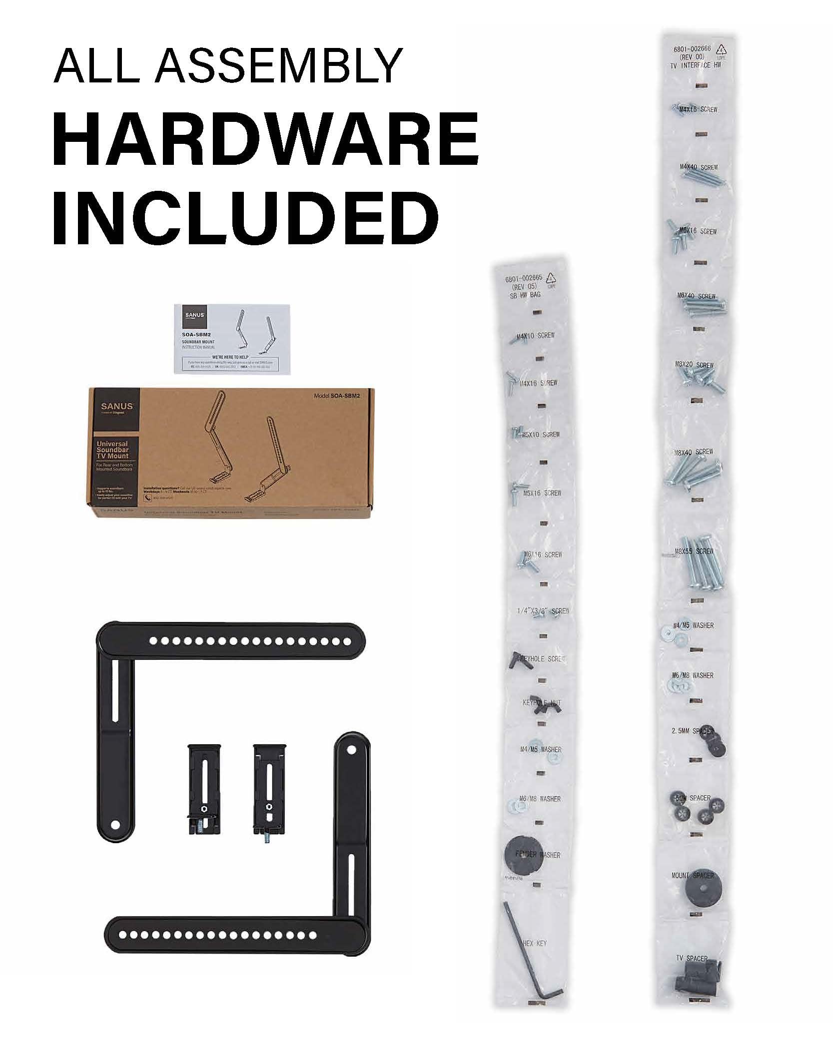 SANUS Universal Soundbar TV Mount Kit for Mounting Soundbars Under TV - Fits Most Sound Bars Up to 15 Lbs - Easy Install & Full Motion Capability - SOA-SBM2 - Image 6