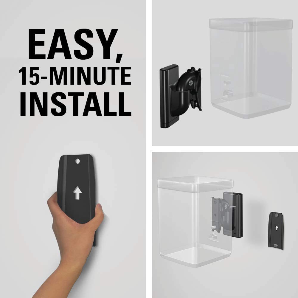 Sanus Universal Speaker Wall Mount for Small Speakers Compatible with Bose, Harmon Kardon, JBL, KEF, Klipsch, Roku, Polk, Sony & Others - Pair - Image 4