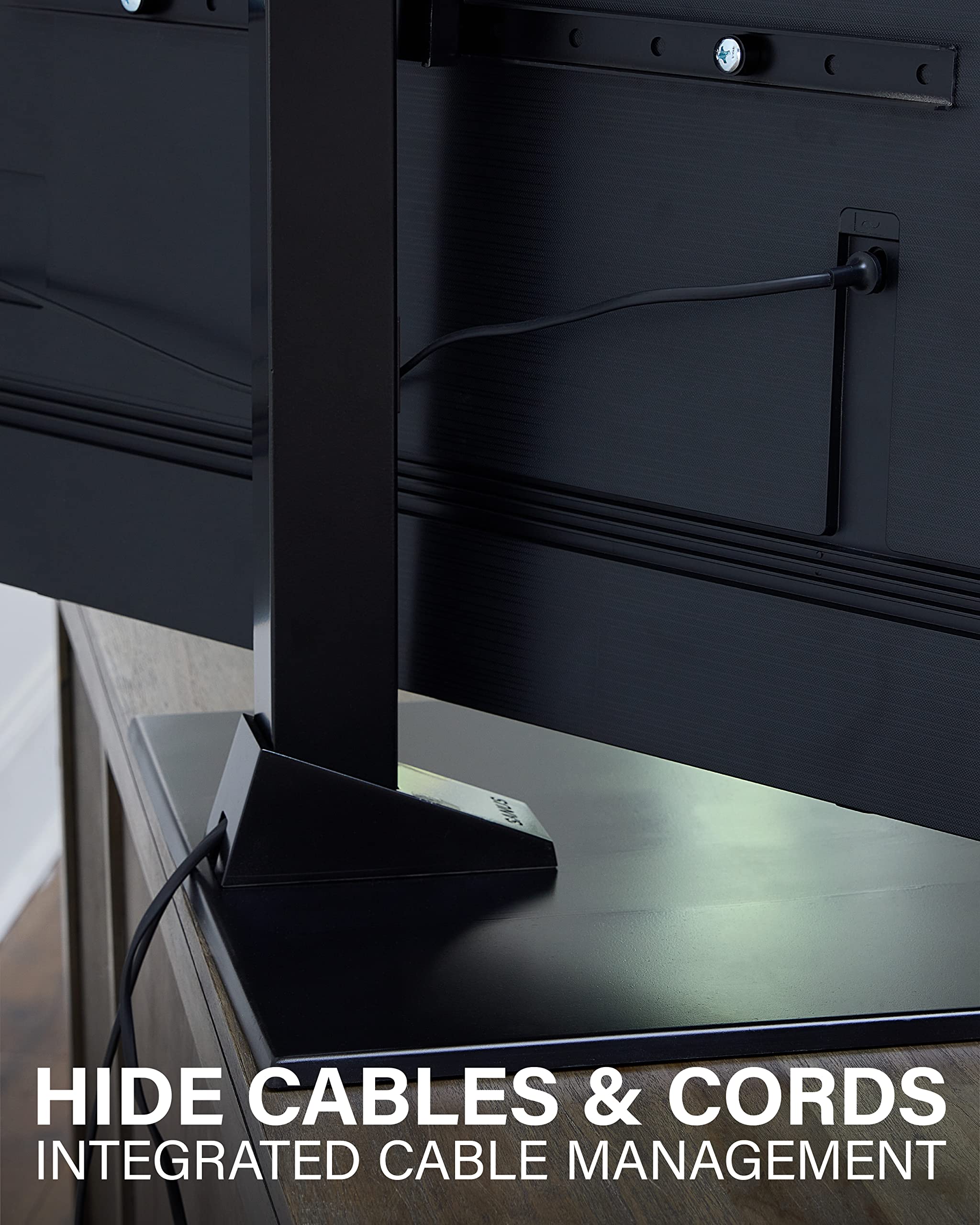 SANUS Universal TV Stand - Large Swivel Base Replacement TV Stand for Screens Up to 86" - Swivels 70 Degrees & Height Adjusts 8" - Compatible with Sony, Vizio TCL & More - Image 4