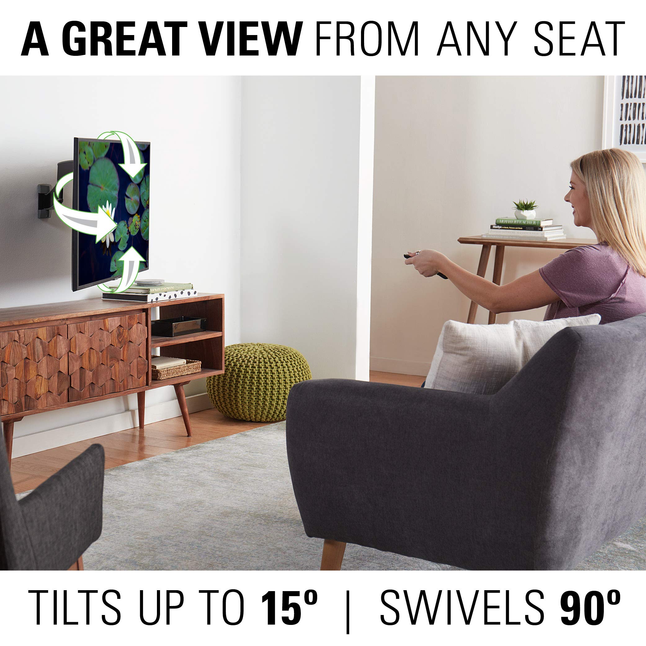 Sanus Vsf716 (B2) Slim Full Motion Swivel Wall Bracket (19-40") - Image 3