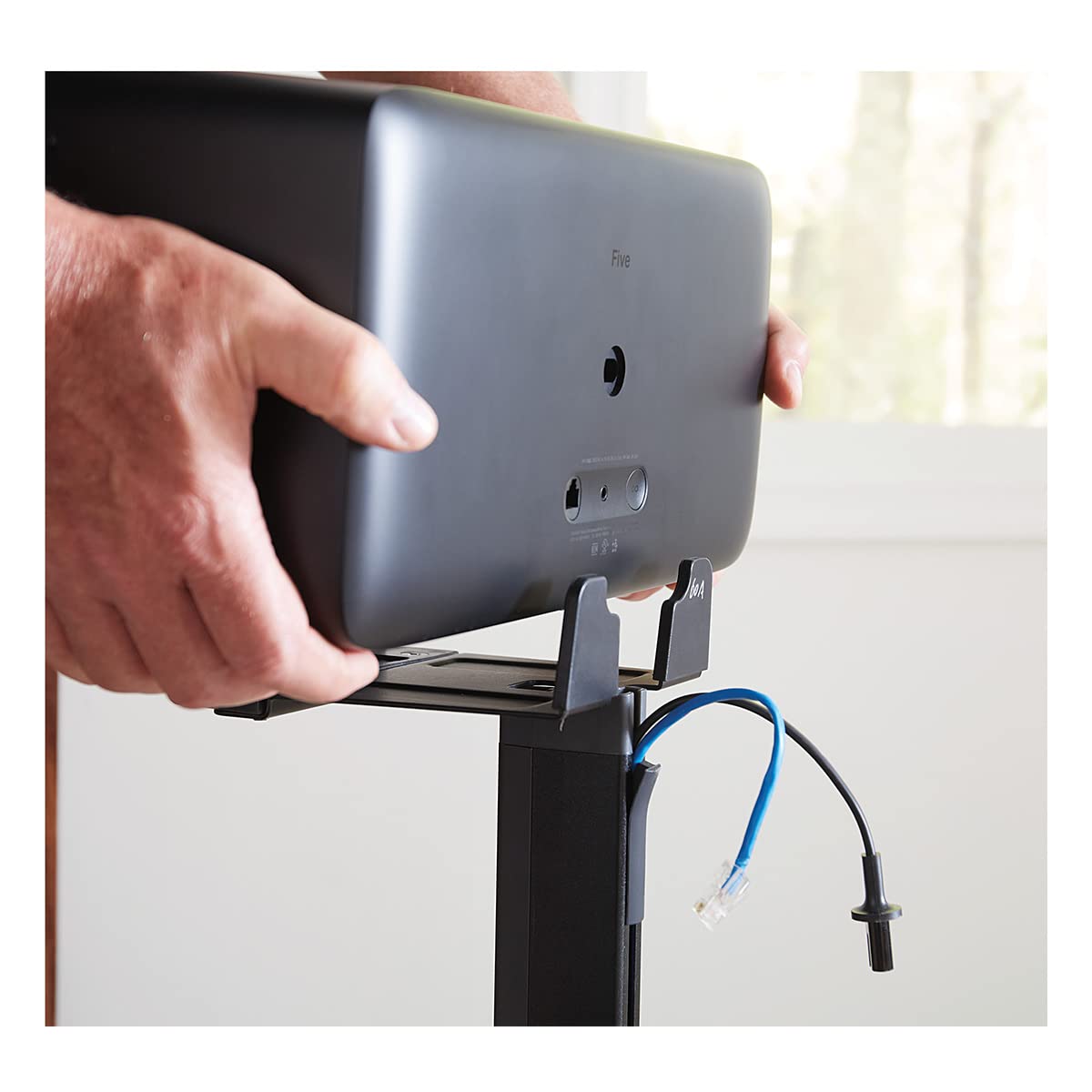 SANUS Wireless Speaker Stand for Sonos Five and Sonos Play:5 - Audio Enhancing Design for Vertical & Horizontal Audio with Built-in Cable Management & Premium Alloy Materials WSS52-W2 (Black) - Image 5