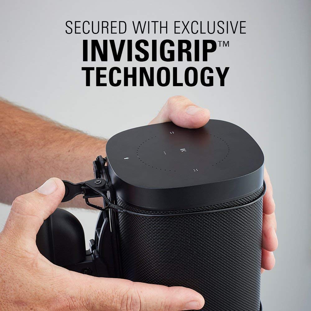 Sanus Wireless Speaker Wall Mount for Sonos ONE - Tool Free Tilt & Swivel Adjustments For Best Audio - Single (black) - WSWM21-B1 - Image 4